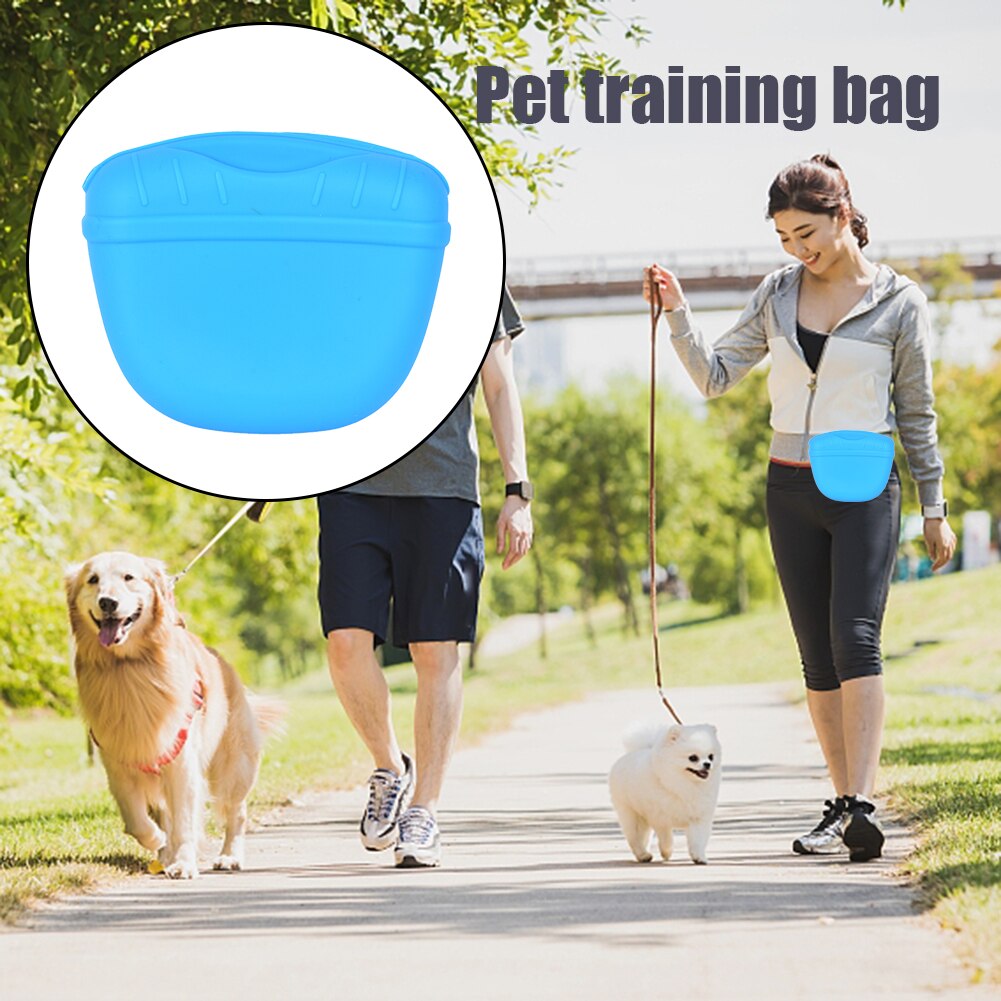 Silicone Dog Treat Pouch Pet Portable Dog Training Waist Bag Snack Bait Dogs Outdoor Feed Storage Pouch Food Reward Waist Bags