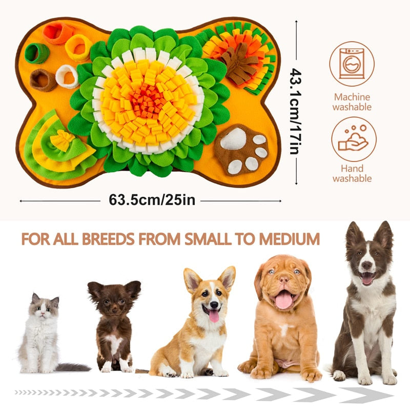 Durable and super fun Dog Snuffle Mat For Training Stress Relief Interactive Dog Toys Squeaky Puppy Pet Sniffing Treat Slow Feeding