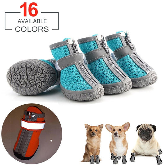 4pcs/set Waterproof Summer/Fall Dog Shoes Anti-slip Rain Boots Footwear Protector Breathable for Small Cats Puppy Dogs Socks Booties