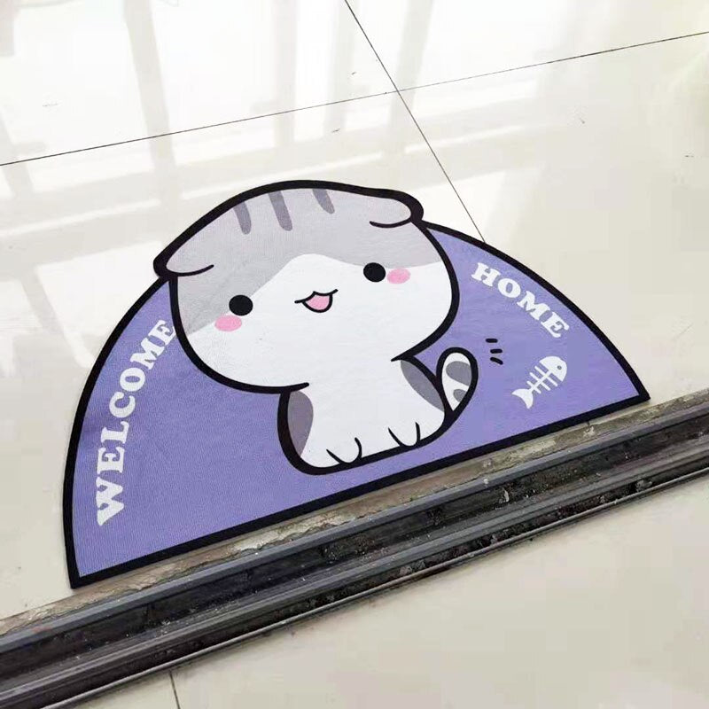 Cartoon Welcome Entrance Doormats Carpets Rugs For Home Bath Living Room Floor Stair Kitchen Hallway Non-Slip Cat Dog Pet Gamer