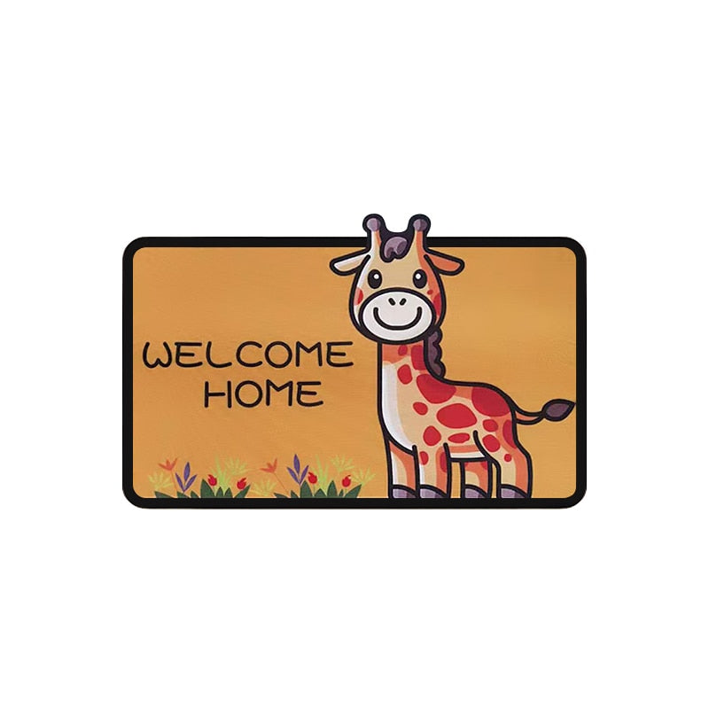 Cartoon Dog Welcome Entrance Doormats Carpets Rugs For Home Bath Living Room Floor Stair Kitchen Hallway Non-Slip Cat Dog Pet Gamer