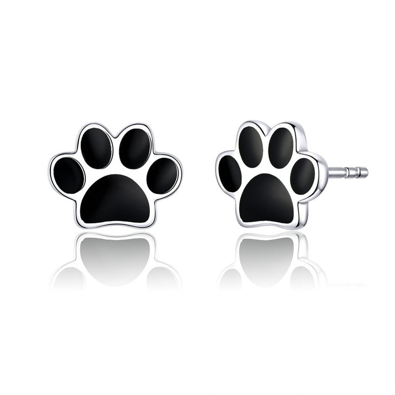 Animal paw Dog Cat Footprints Stud Earrings for Women Valentine&#39;s Day Gift SCE407