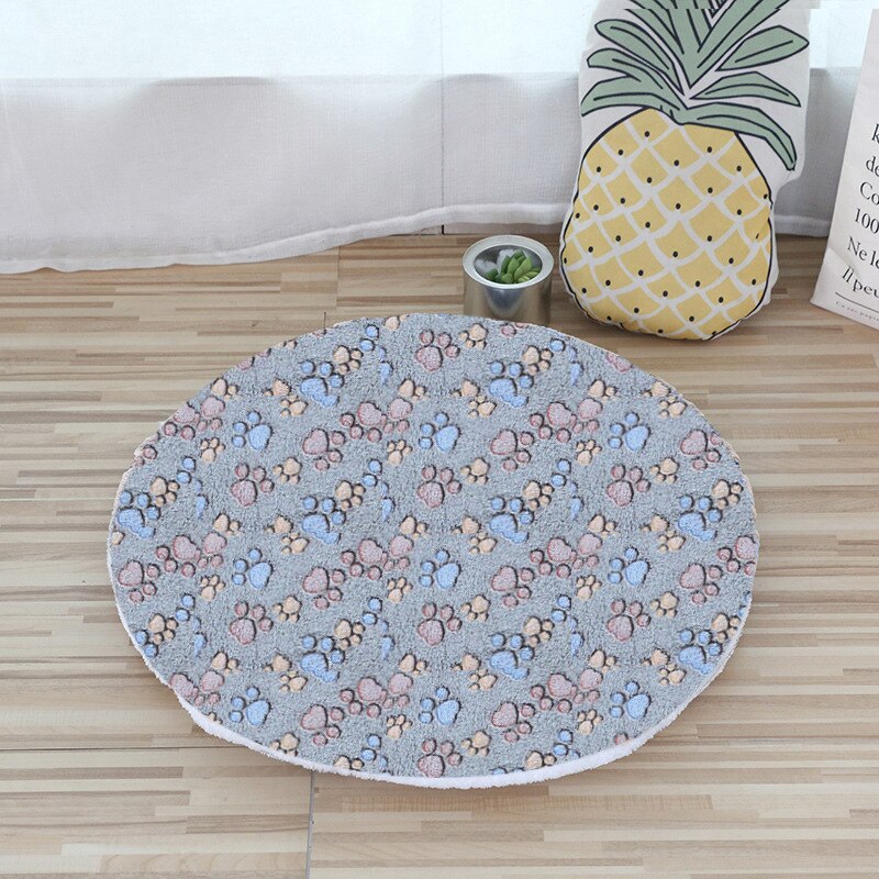 Round Dog Bed Mat Double-sided Pet Sleeping Bed For Dog Cat Washable Folding Pets Cushion Soft Warm Cat Blanket Dog Accessories