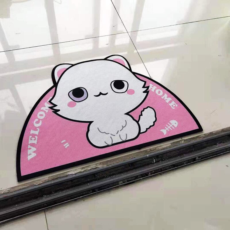 Cartoon Welcome Entrance Doormats Carpets Rugs For Home Bath Living Room Floor Stair Kitchen Hallway Non-Slip Cat Dog Pet Gamer