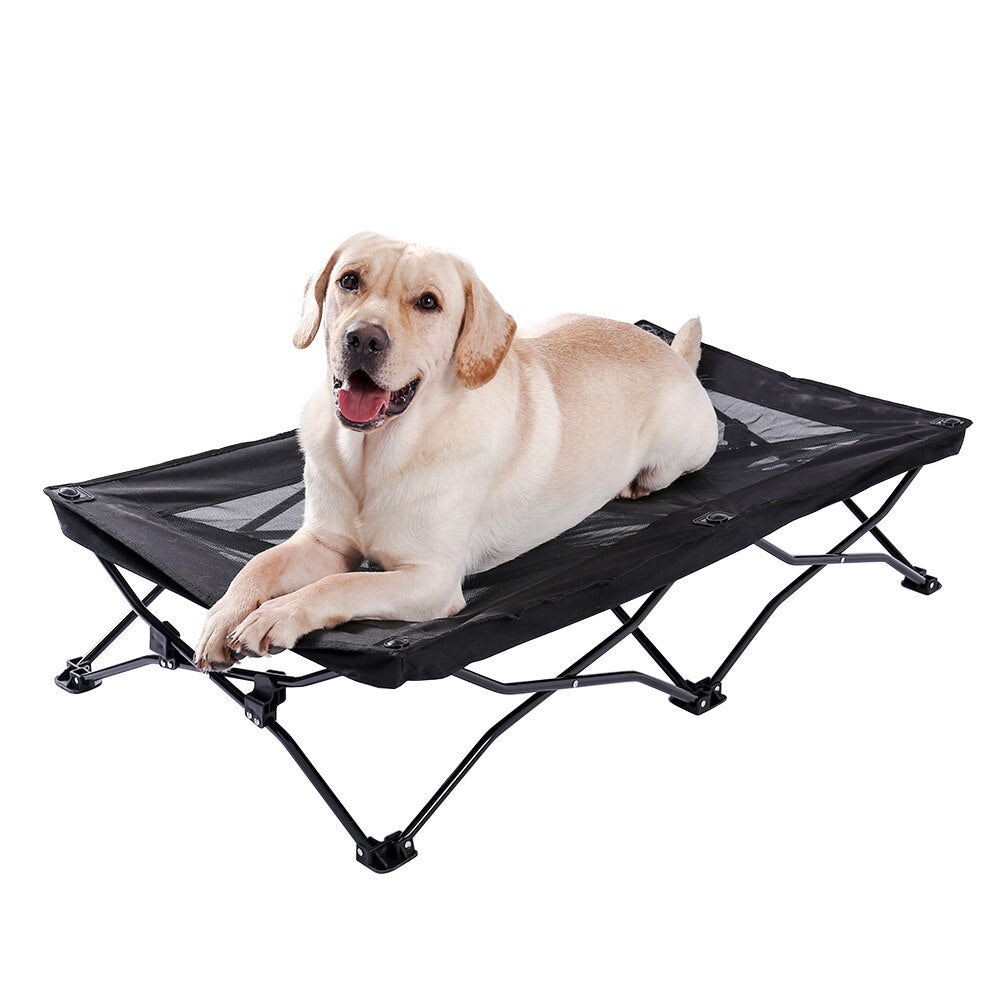 Large Elevated Folding Pet Bed Cot Travel Portable Breathable Cooling Mesh Sleeping Dog Bed