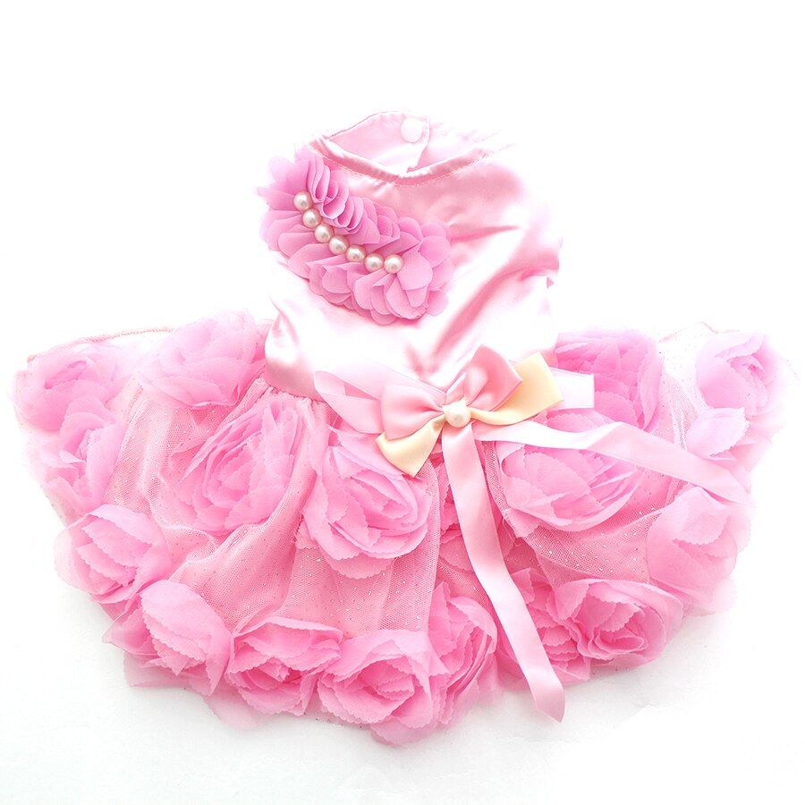 Pet Dog Princess Wedding Dress Tutu Bow Dresses Puppy Skirt Spring/Summer Clothes  Apparel 2 Colours