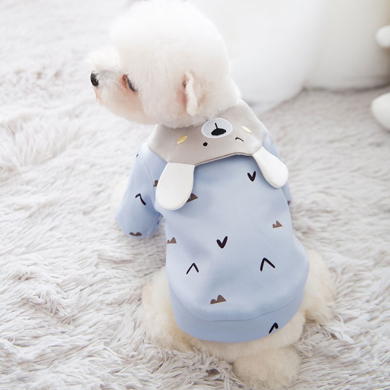 Cute Print Small Dog  Coat Winter Warm Pet Clothes for Chihuahua Shih Tzu Sweatshirt Puppy  Pullover Dogs Pets Clothing