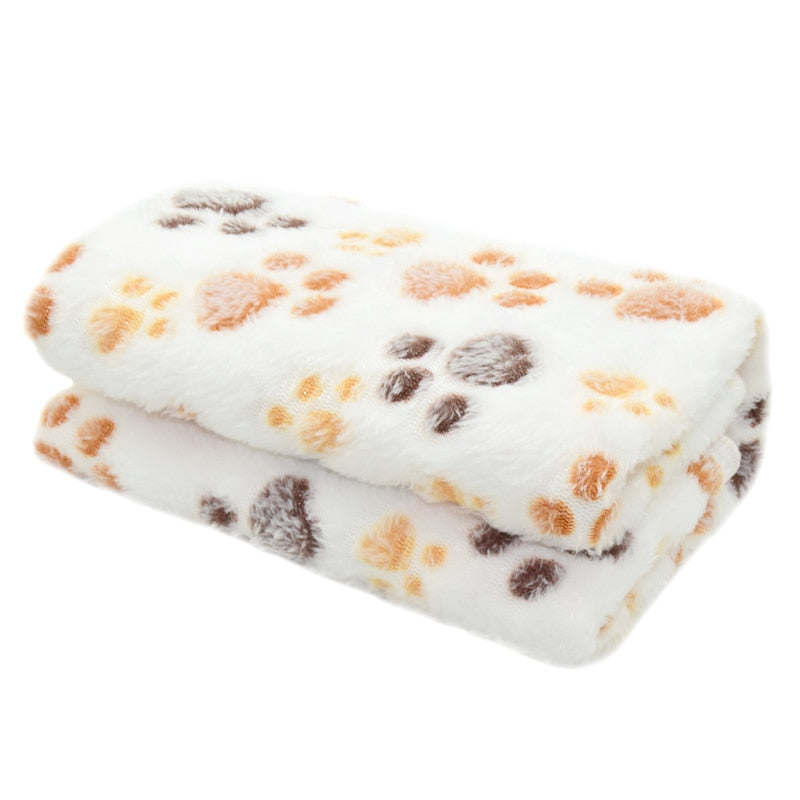 Warm and Cozy for Sumer night covers.  Dog Bed Blanket Soft Fleece Paw Print Dog Blanket Pet Cover Cushion Blanket For Small Medium Large Dog Mat