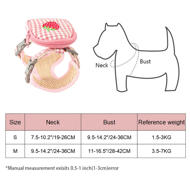 Small Dog Harness And Leash Set Soft Cute Breathable Polyester Mesh Cat Harness For Bichon Teddy Cats Vest Dog Accessories