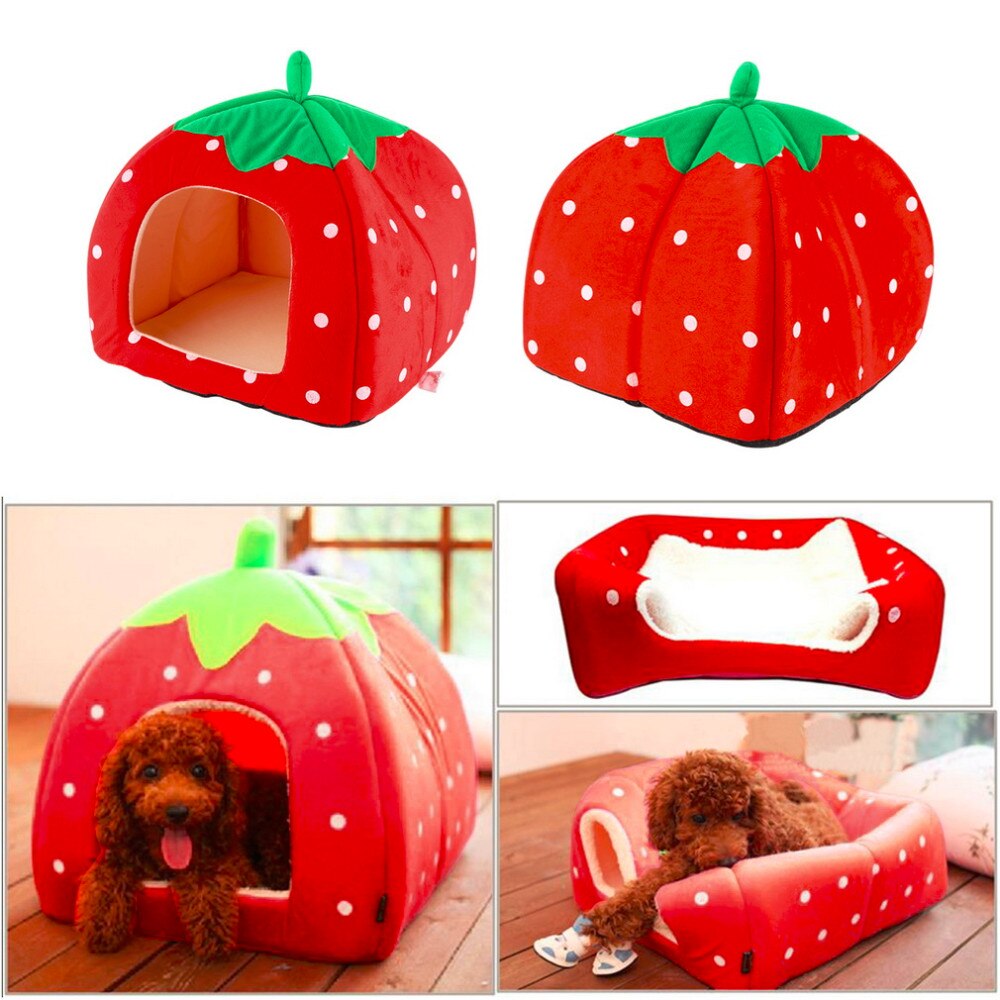 Creative Kennel  Nest Teddy dog Fruit Banana Strawberry Pineapple watermelon cotton bed warm pet Products Foldable Dog house