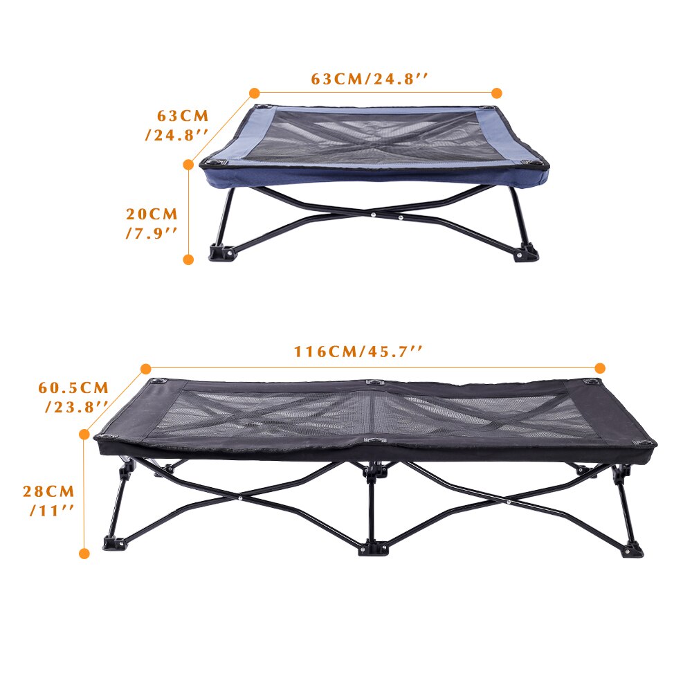 Large Elevated Folding Pet Bed Cot Travel Portable Breathable Cooling Mesh Sleeping Dog Bed