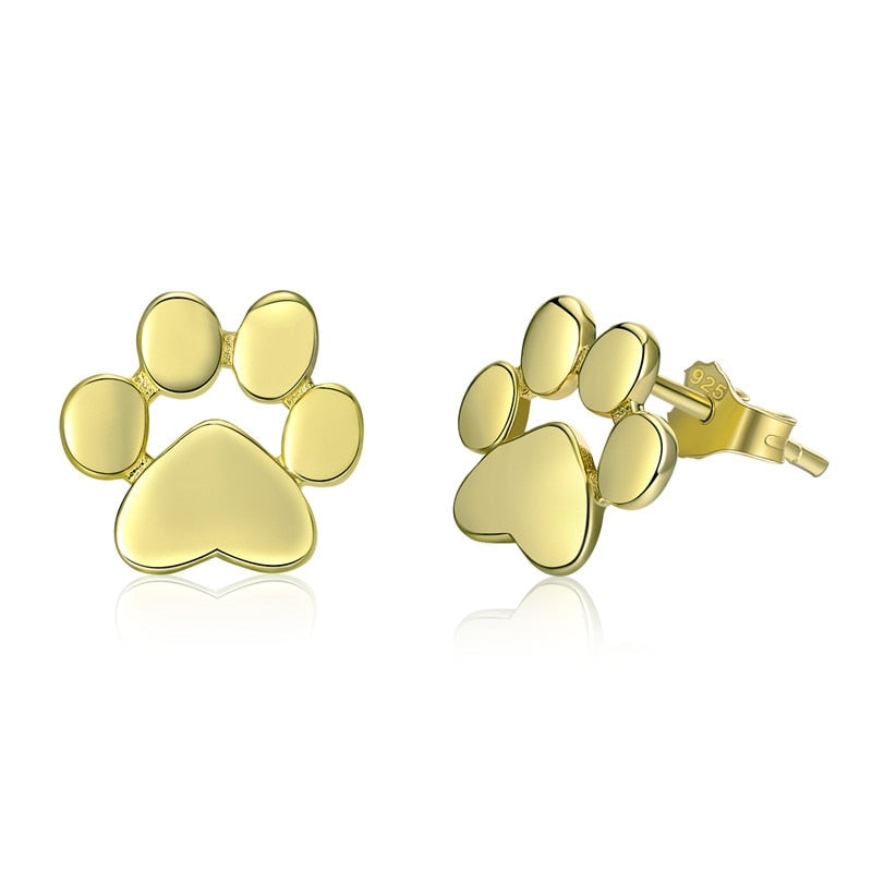 Animal paw Dog Cat Footprints Stud Earrings for Women Valentine&#39;s Day Gift SCE407