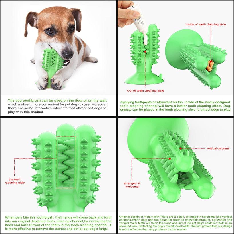 Bite Resistant Dog Toothbrush Pet Molar Tooth Cleaning Brushing Stick Dog Toy Dog Chew Toys Doggy Puppy Dental Care Pet Supplies