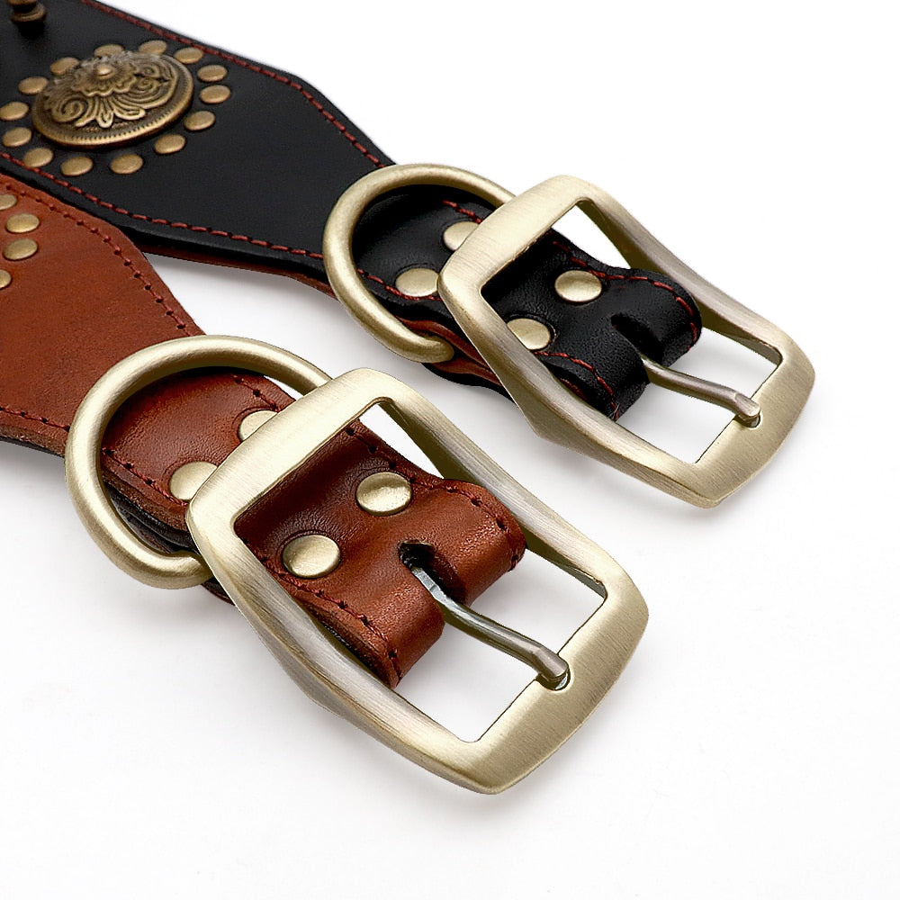 Totally cool collar! Studded leather for your outdoor dog. Large and X-Large make a statement