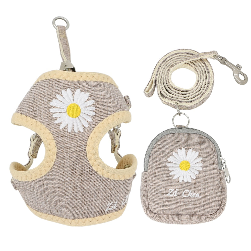 Its a harness, but more. Small/Medium dogs will love this adjustable Set w/leash. Snack bag included and adorable.