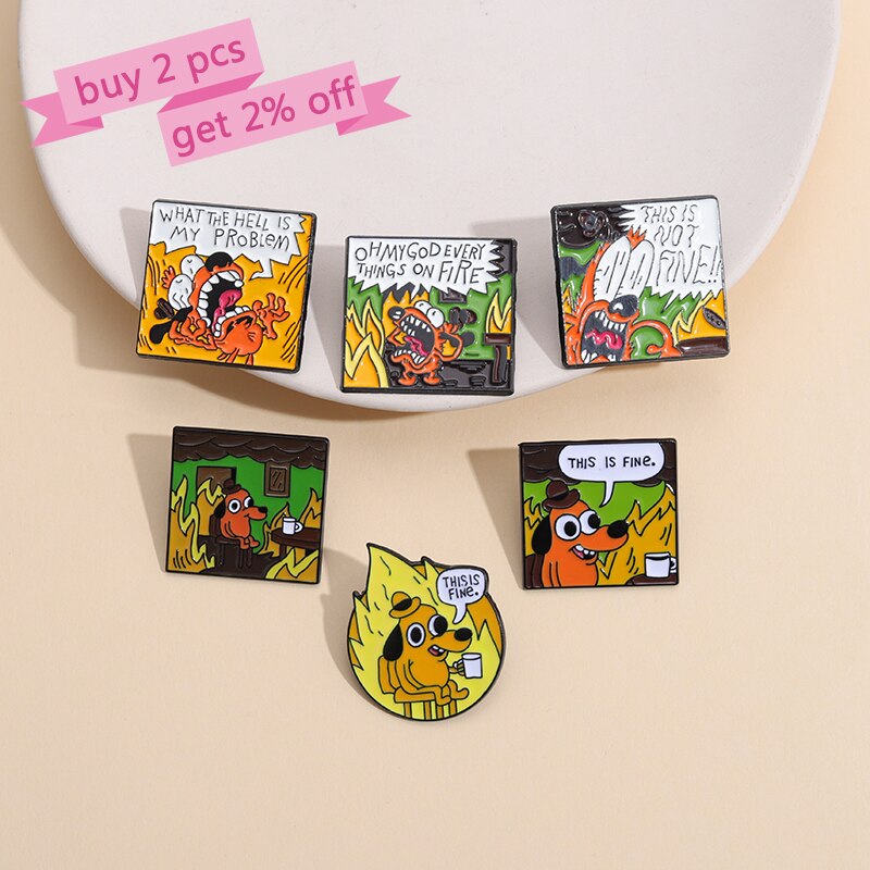 Not fine Jewelry, but Funny Jewelry.  Enamel Pins Custom Cartoon Dog Brooches Lapel Pin Fire Elf Japanese Anime Badge Jewelry Gift Fans Friends