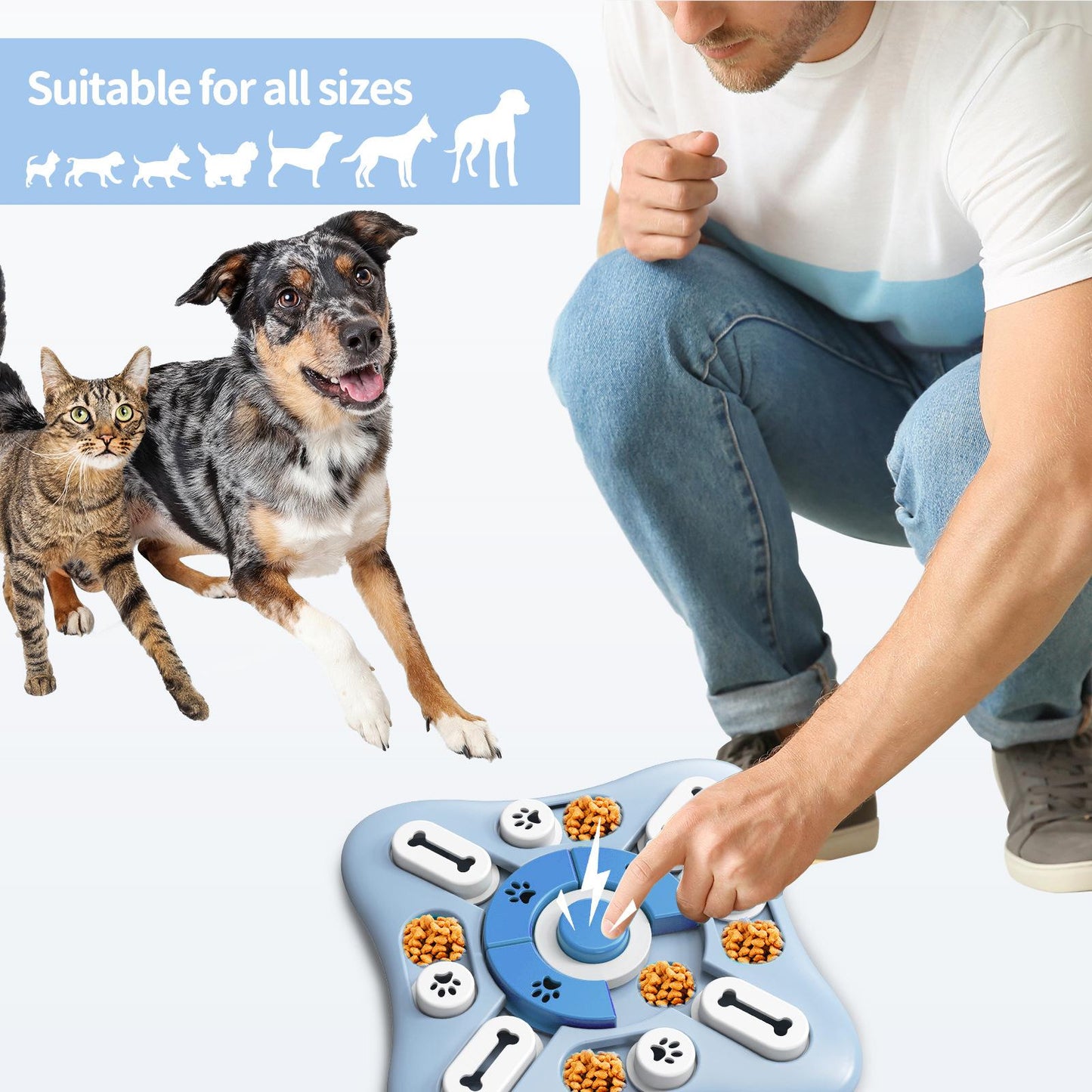 Dog Puzzle Toys Pet Seek Food Slow Feed Dispenser Non-Slip Food Bowl Squeak Increase Puppy IQ Interactive Training Game Toys