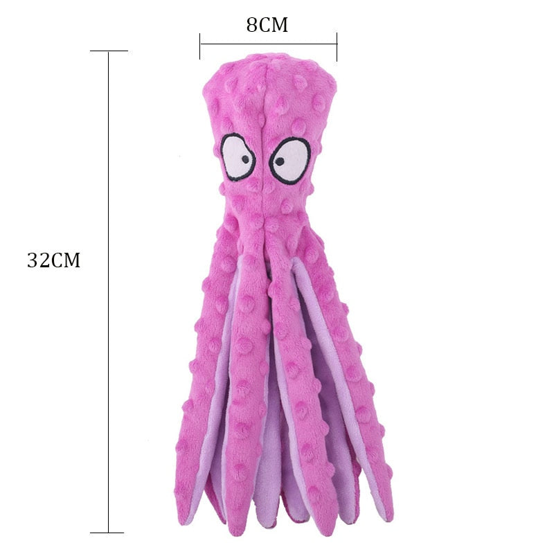 Dog Toy Squeaky Pet Plush Toy Voice Octopus Bite Resistant Interactive Pet Dog Teeth Cleaning Chew Toys Puzzle Pet Supplies