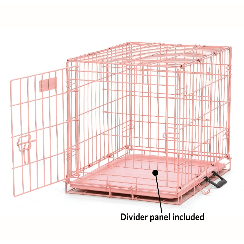 Newly Enhanced MidWest ICrate Folding Metal Dog Crate, Divider Panel, Floor Protecting Feet, Leak-Proof Dog Pan