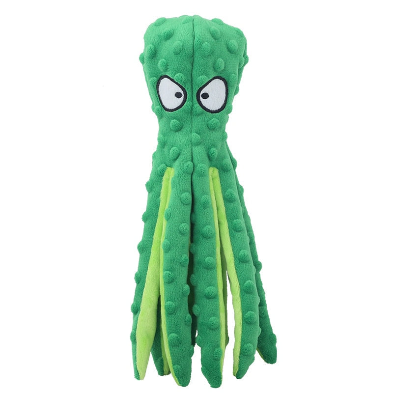 Dog Toy Squeaky Pet Plush Toy Voice Octopus Bite Resistant Interactive Pet Dog Teeth Cleaning Chew Toys Puzzle Pet Supplies