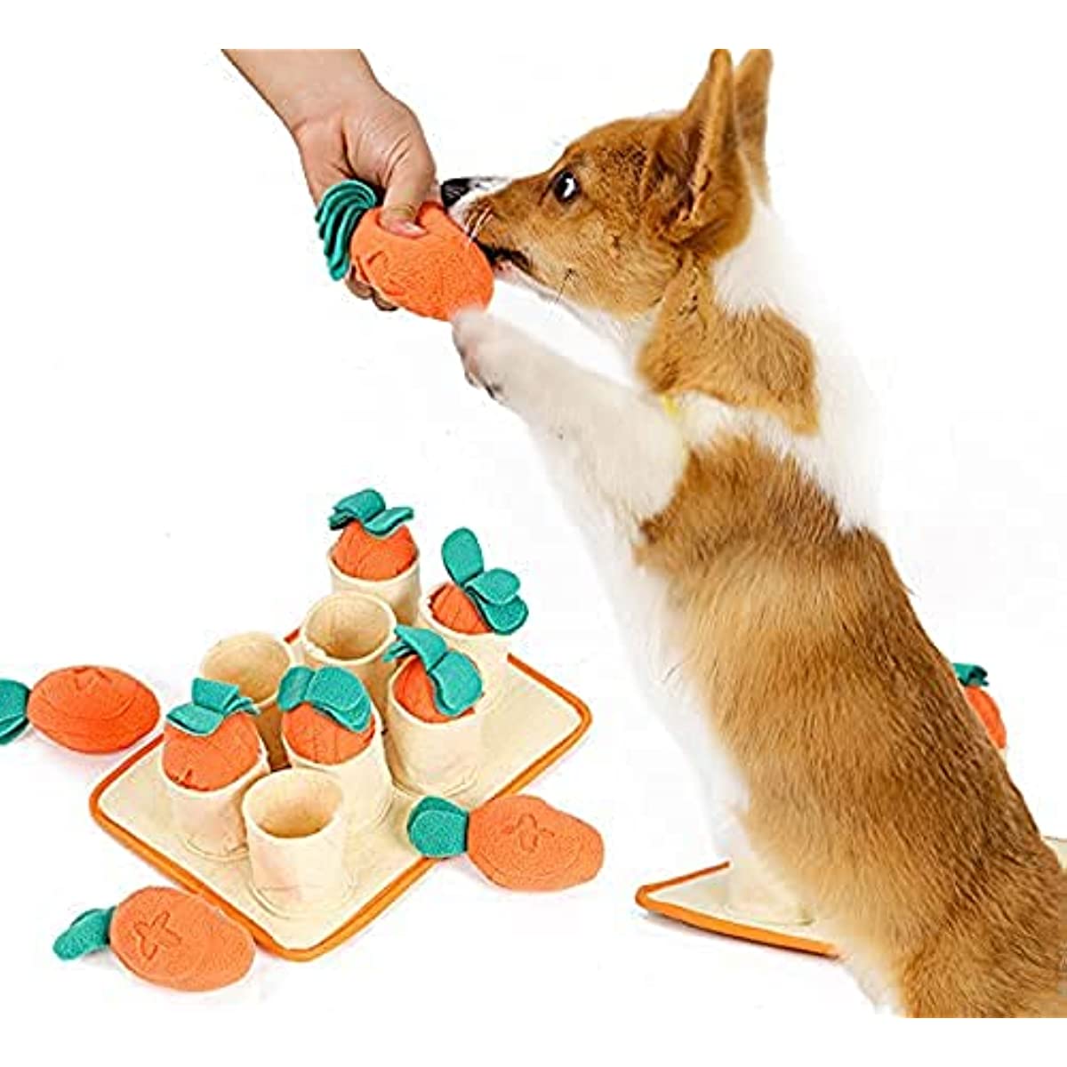 ATUBAN Snuffle Mat and cool sniffling toy. Enrichment products are designed to slow your dog done and keep them busy.