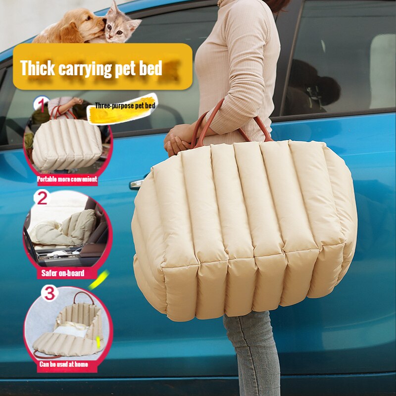 Fashionable Comfortable Pet Travel Portable Handbag Cat Dog Kennel Cage Cushion Car Dual Use Winter Warmth Car Dog Carrier Bag