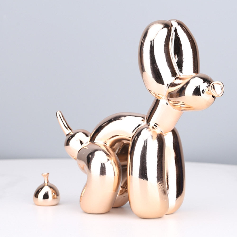 Dog lover Figurine Resin Cute Squat Poop Balloon Dog Shape Statue Art Sculpture Figurine Craftwork Tabletop Home Decor Accessories