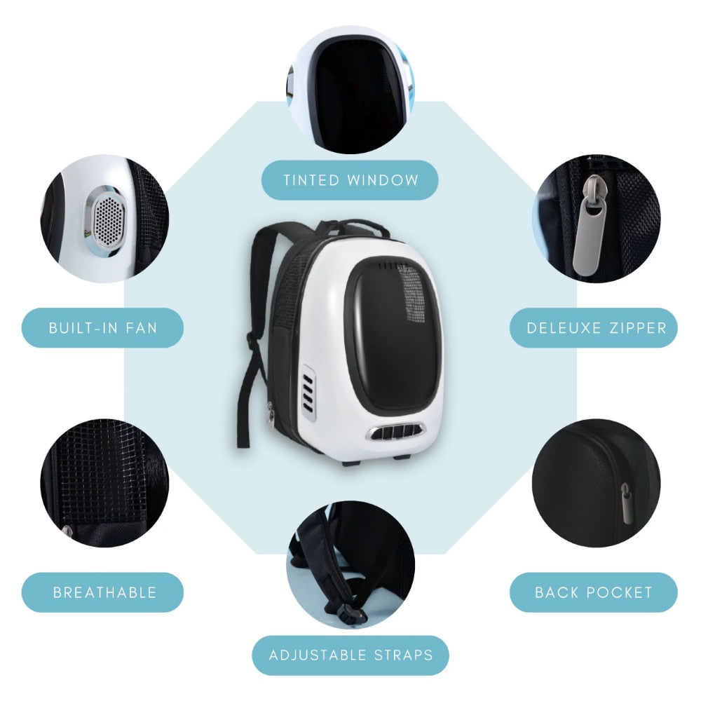 Smart Pet Backpack for Small Dogs and Puppies Up to17 Lbs, Intelligent Temperature Control, App- Enabled