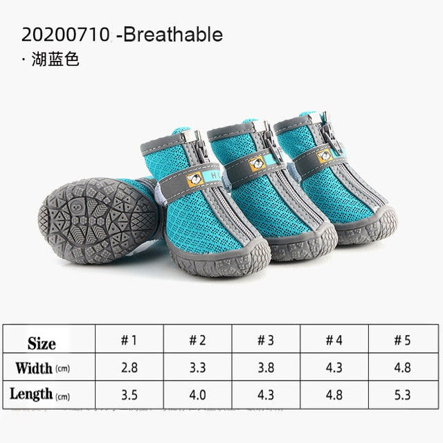 4pcs/set Waterproof Summer/Fall Dog Shoes Anti-slip Rain Boots Footwear Protector Breathable for Small Cats Puppy Dogs Socks Booties