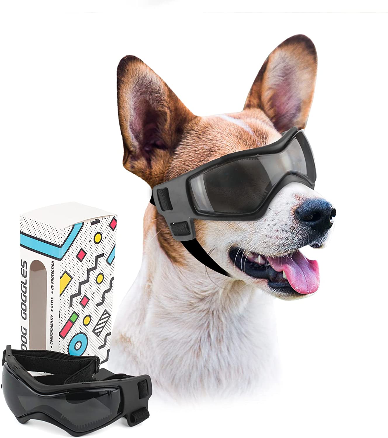 Dog Goggles Small Breed,Easy Wear Small Dog Sunglasses,Adjustable UV Protection Puppy Sunglasses for Small to Medium Dog