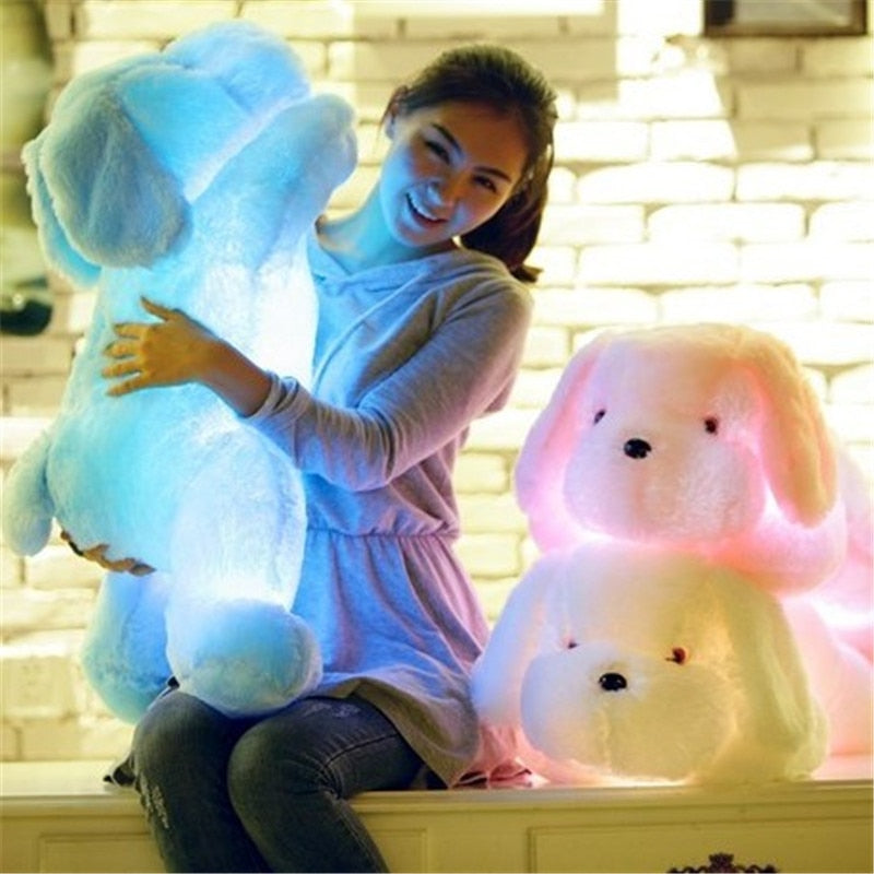 Adorable light up dog plush toy! colorful LED glowing dogs children toys for girl kidz birthday gift WJ445