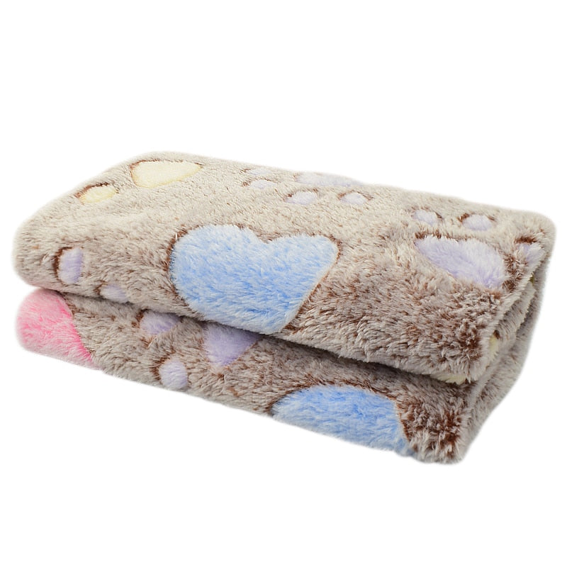 Warm and Cozy for Sumer night covers.  Dog Bed Blanket Soft Fleece Paw Print Dog Blanket Pet Cover Cushion Blanket For Small Medium Large Dog Mat