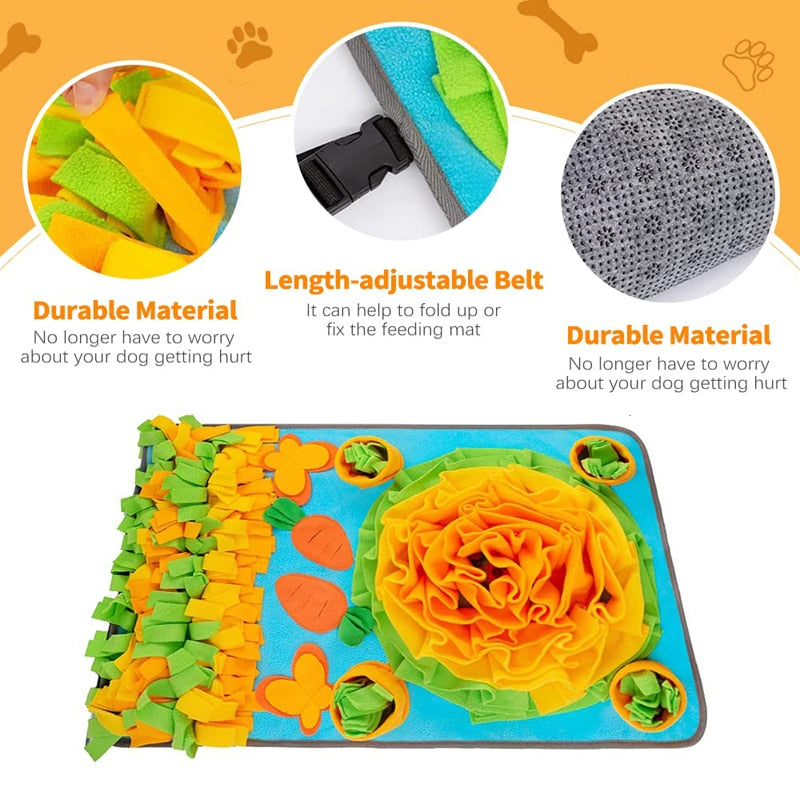Huge Dog Snuffle Mat Puppy Sniffing Puzzle Toys Interactive Nonslip Pet Feeding Mat Portable Squeaky Slow Feeder