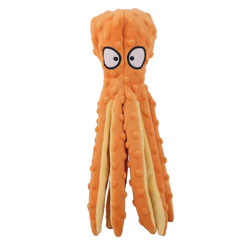 Dog Toy Squeaky Pet Plush Toy Voice Octopus Bite Resistant Interactive Pet Dog Teeth Cleaning Chew Toys Puzzle Pet Supplies