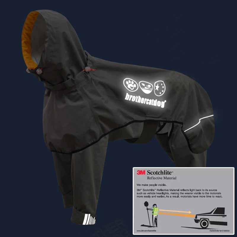 Waterproof Dog Raincoat Jumpsuit For Medium Large Dogs Rain Coat Outdoor Pet Clothes Puppy Doberman Labrador Husky Jacket