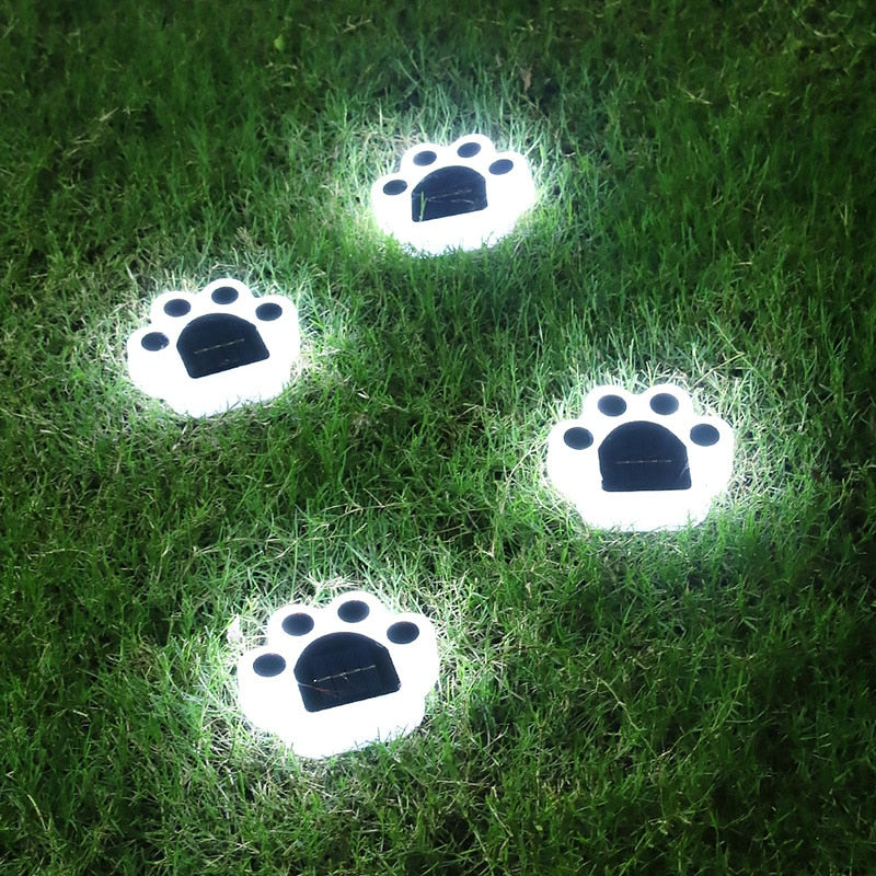 Solar Garden Light Outdoor PAW PRINTS! Waterproof Garden Lawn Lamp Decoration Dog Cat Animal Paw Print Lights Path String Paths Light