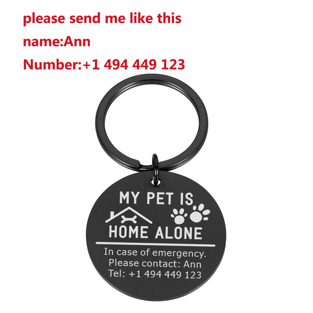 My Pet Is Home Alone Square Keychain. Stainless Steel keychain lets everyone know your precious pet is home alone.