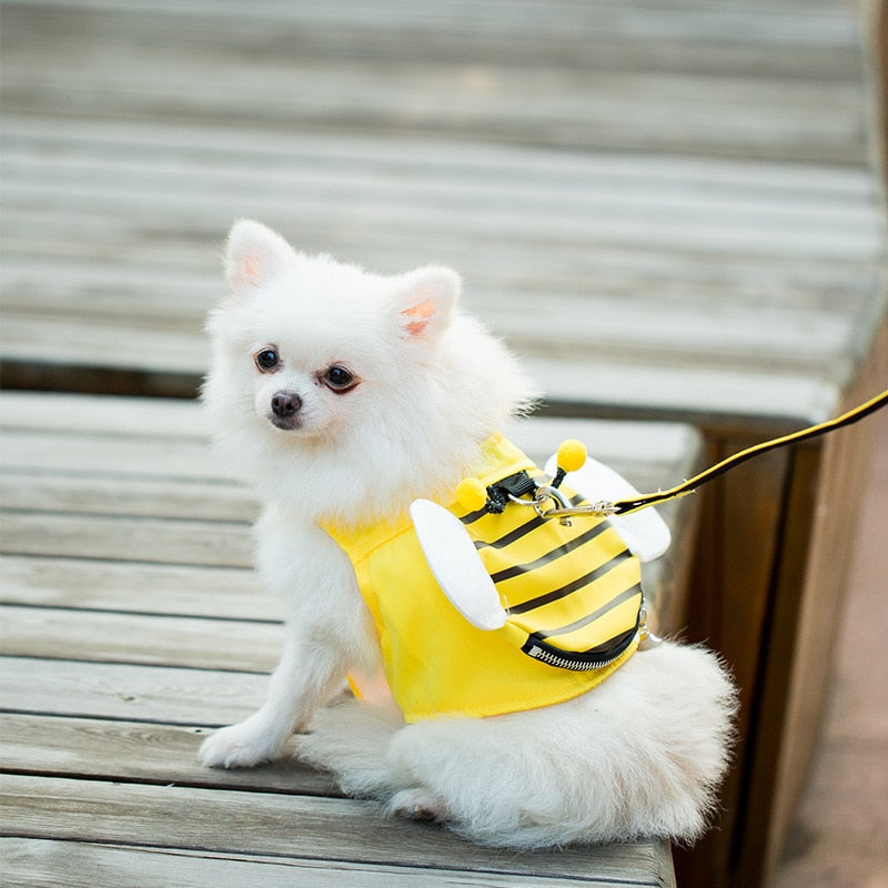 Funny Bee Vest Dog Harness and Leash! D-ring for easy leash attachment. Various sizes. Summer,beach, walking fun!