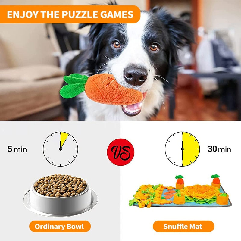 Huge Dog Snuffle Mat Puppy Sniffing Puzzle Toys Interactive Nonslip Pet Feeding Mat Portable Squeaky Slow Feeder