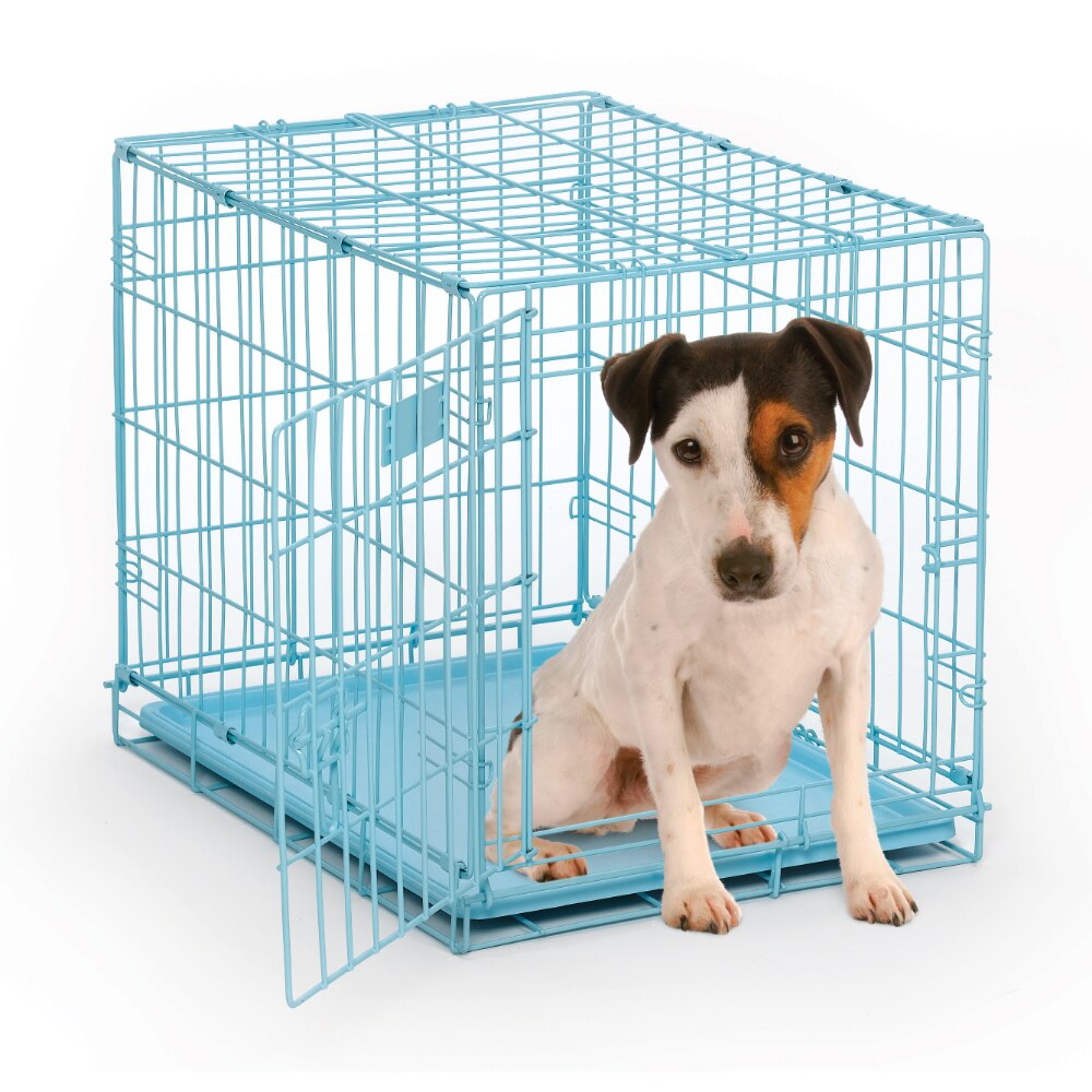 Newly Enhanced MidWest ICrate Folding Metal Dog Crate, Divider Panel, Floor Protecting Feet, Leak-Proof Dog Pan