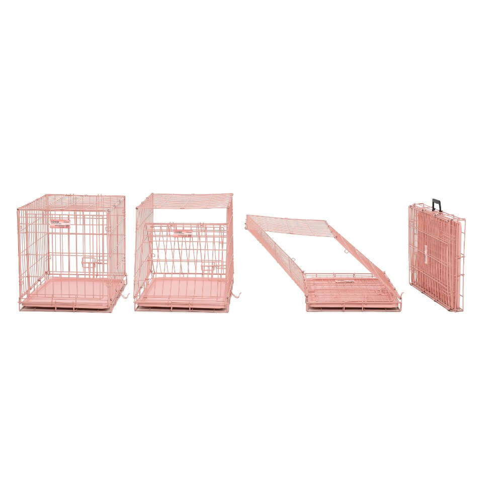 Newly Enhanced MidWest ICrate Folding Metal Dog Crate, Divider Panel, Floor Protecting Feet, Leak-Proof Dog Pan