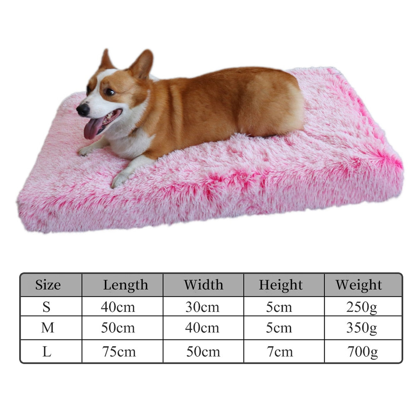 Long Plush Dog Bed Pet Blanket Soft Fleece Cushion. Puppy Chihuahua Sofa Mat Pad For Small Large Dogs Warm Beds Ladder Sofa