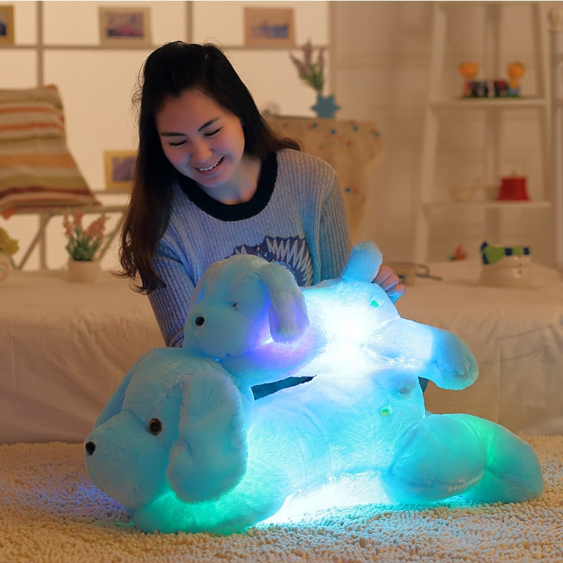 Adorable light up dog plush toy! colorful LED glowing dogs children toys for girl kidz birthday gift WJ445