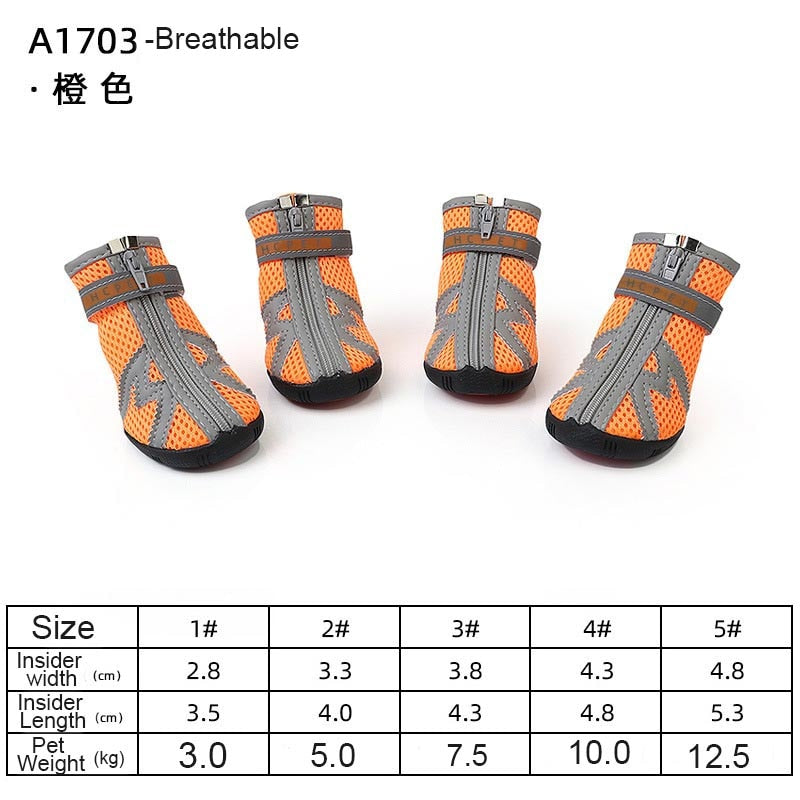 4pcs/set Waterproof Summer/Fall Dog Shoes Anti-slip Rain Boots Footwear Protector Breathable for Small Cats Puppy Dogs Socks Booties