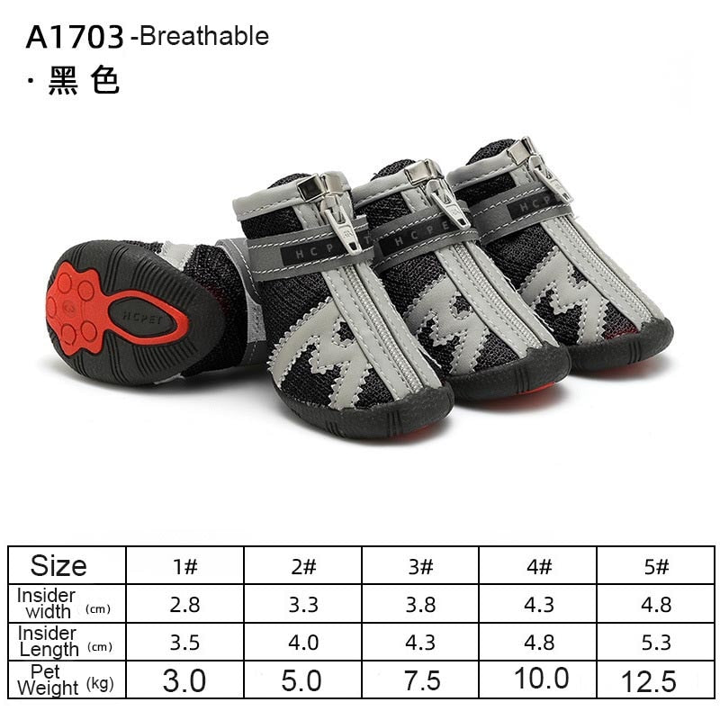4pcs/set Waterproof Summer/Fall Dog Shoes Anti-slip Rain Boots Footwear Protector Breathable for Small Cats Puppy Dogs Socks Booties