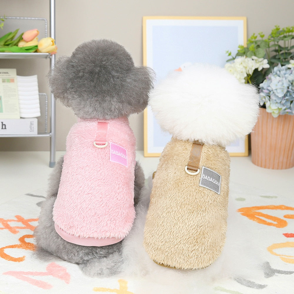 Beautiful Fleece your dog can cozy up with during walks and play.  Warm Dog Vest Coat Cute Puppy Sweater Apparel For Chihuahua Yorkie Terrier Shih Tzu Pet Outfit