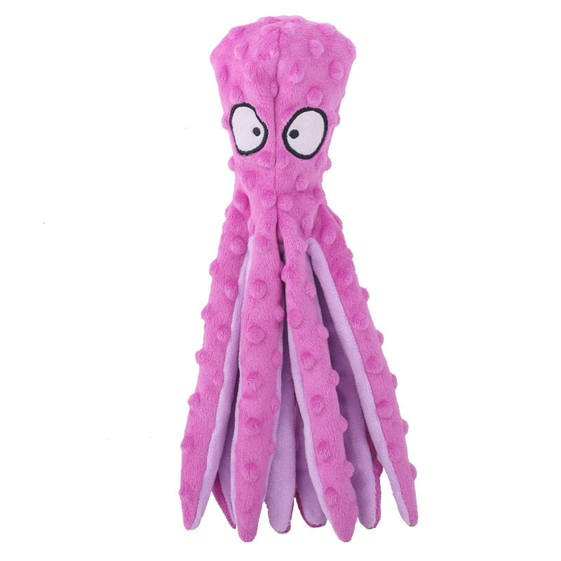 Dog Toy Squeaky Pet Plush Toy Voice Octopus Bite Resistant Interactive Pet Dog Teeth Cleaning Chew Toys Puzzle Pet Supplies