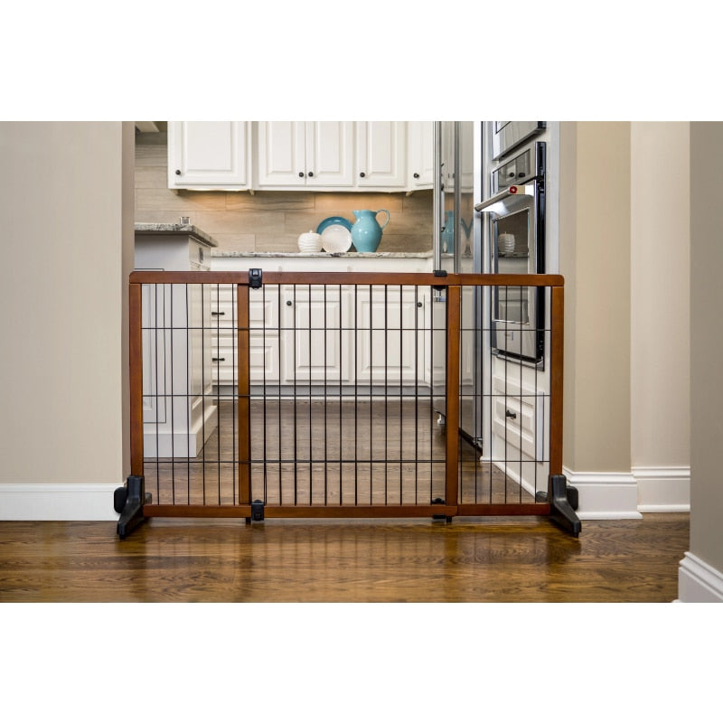 Freestanding Dog Gate, Brown, Large. Fits 70 inch opening. Free standing. Great for training.