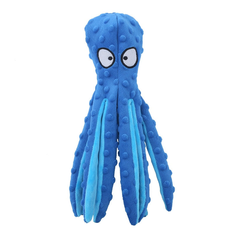 Dog Toy Squeaky Pet Plush Toy Voice Octopus Bite Resistant Interactive Pet Dog Teeth Cleaning Chew Toys Puzzle Pet Supplies