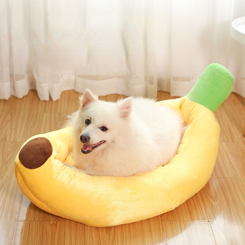 Pet banana bed winter warm dog cat litter removable nest puppy kitten washable kennel pet litter for small dog pet supplies